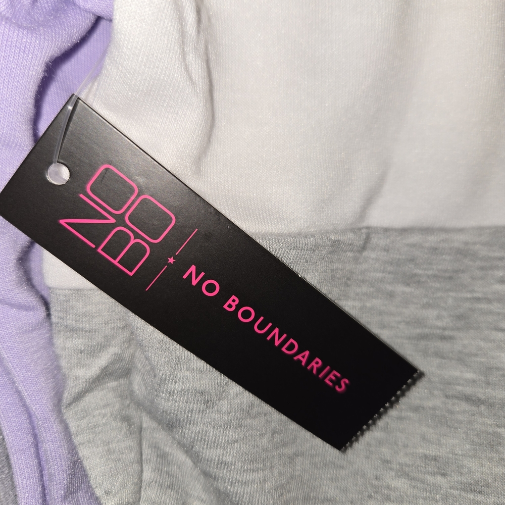 No Boundaries NEW Color Block Cinched Hem Pullover - Lavender/Grey - Picture 6 of 8